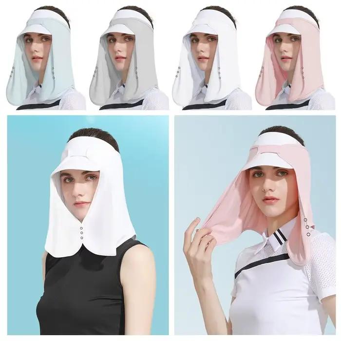 Casquette de cyclisme anti-UV avec protection faciale