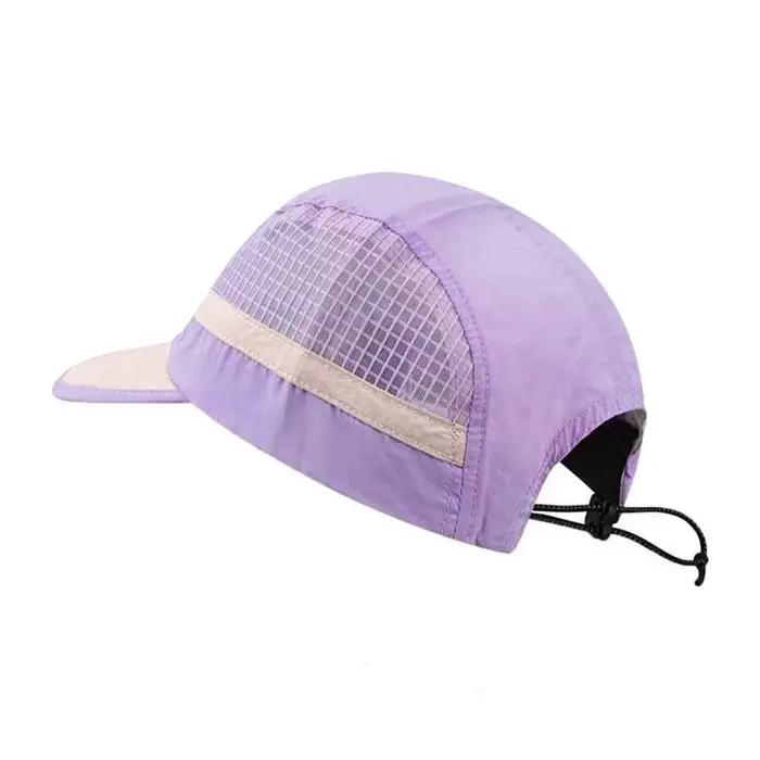Casquette de baseball Velishy à bord court, design japonais, réglable, séchage rapide, protection solaire, décontractée, fine, avec impression de lettres et cordon de serrage pour homme et femme occasions sportives et décontractées