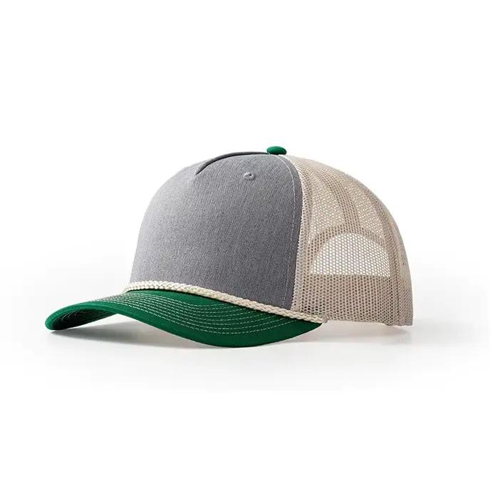 Casquette de baseball en maille à 5 panneaux avec logo personnalisé brodé pour l'extérieur pour femmes