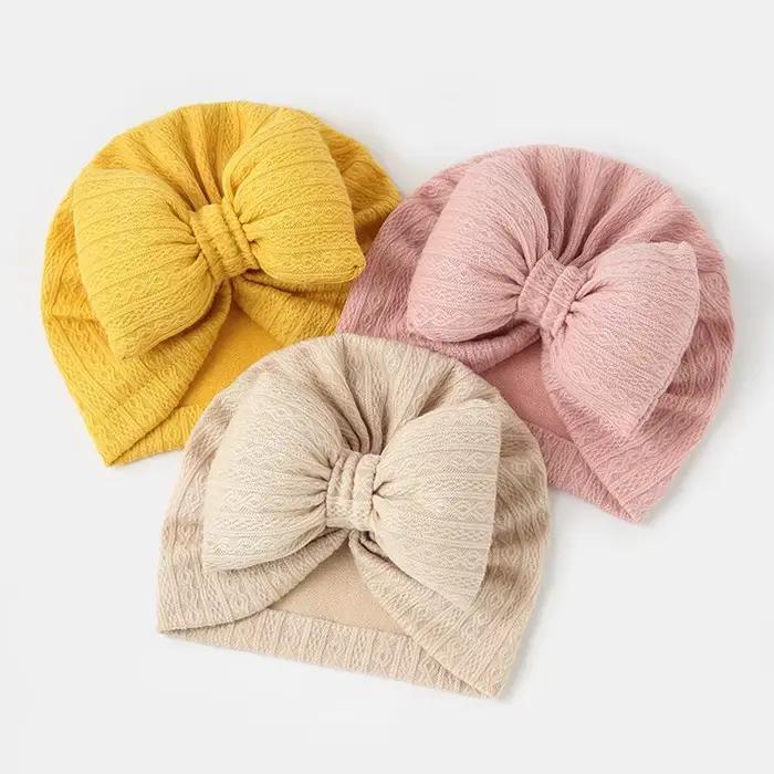 Mignon nœud papillon bébé Turban chapeau doux nouveau-né