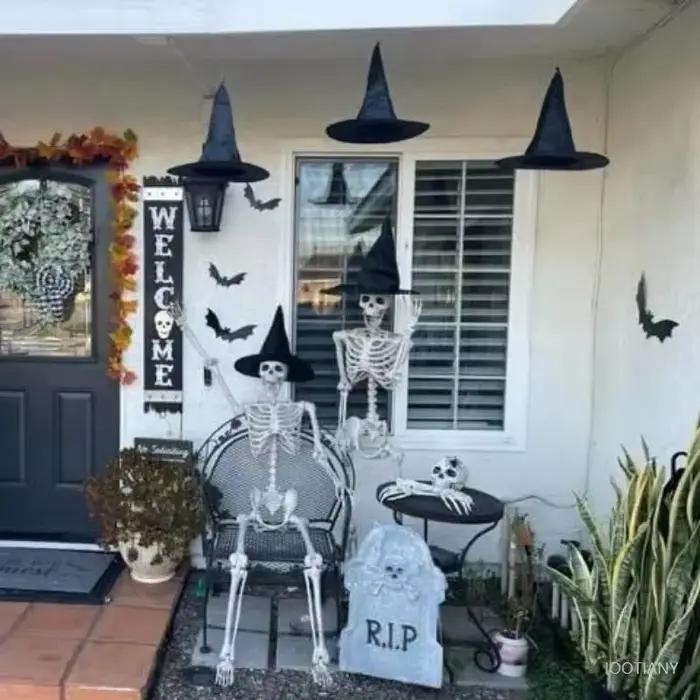 Chapeau de sorcière pliable noir pour carnaval d'halloween
