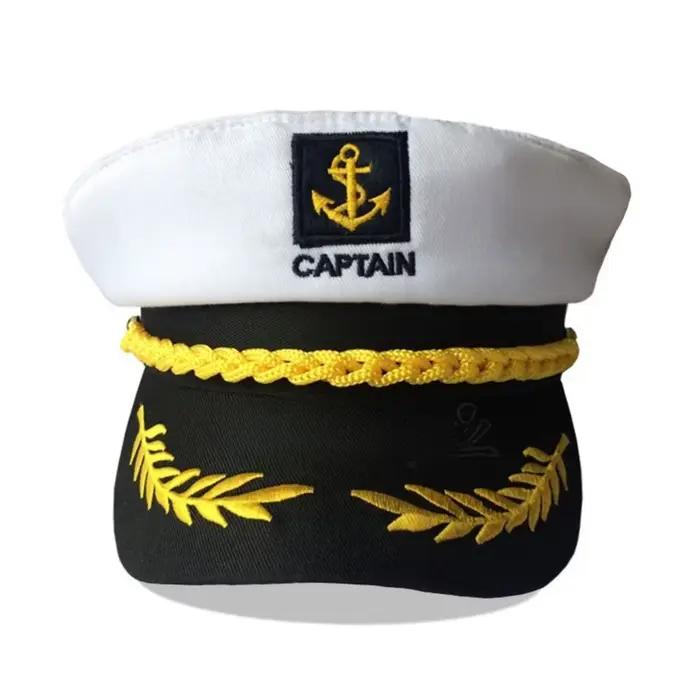 Chapeau de capitaine de marine style européen et américain classique pour femmes et hommes accessoire de fête et jeu de rôle