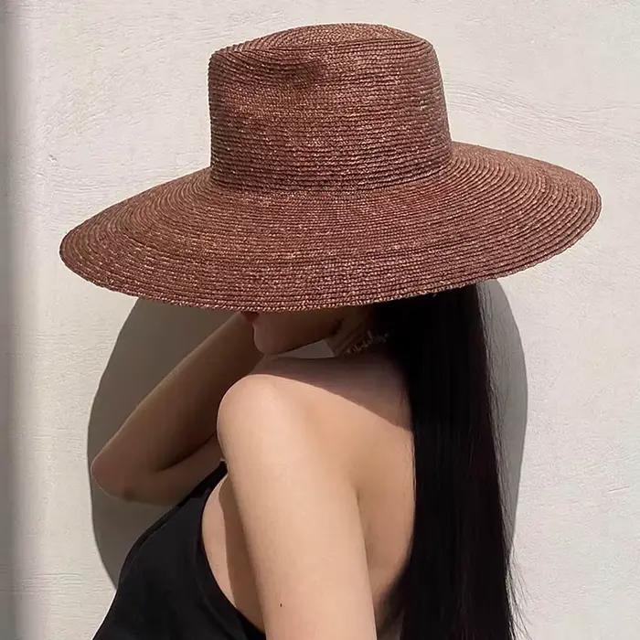 Chapeau de paille anderà grand bord pour femmes
