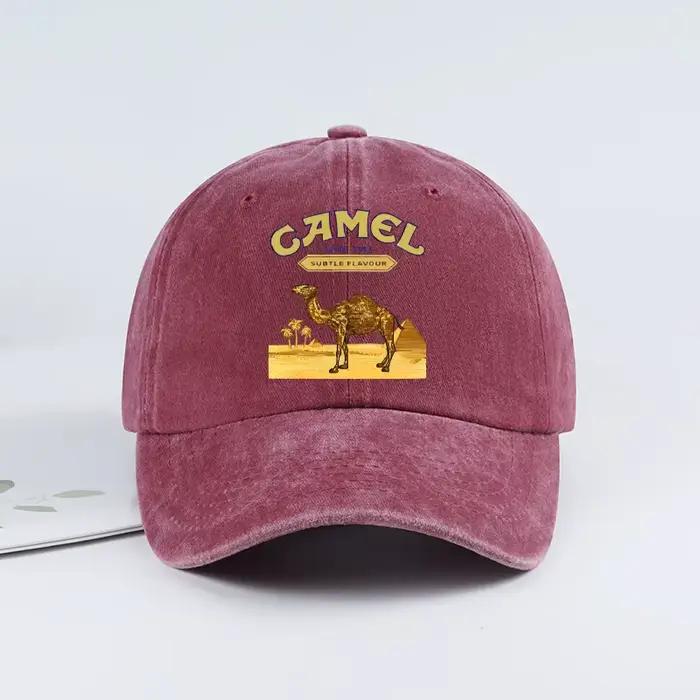 Casquette de baseball vintage imprimé scène désertique Camel pour randonneurs et alpinistes extérieur toute saison