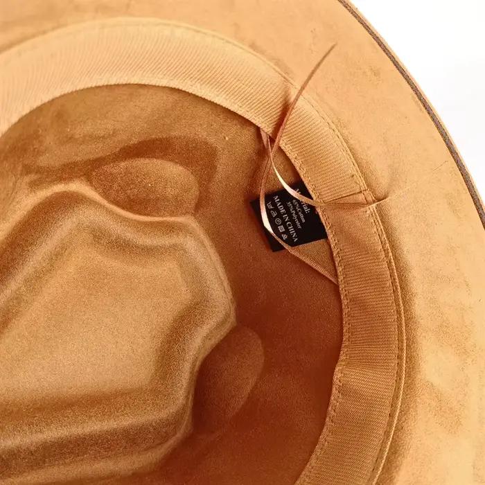 Chapeau Fedora en daim vegan kaki pour homme et femme