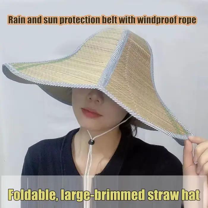 Chapeau de soleil pliable double face à large bord