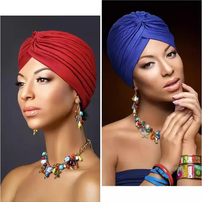 Nouveau dames noué à volants Turban doux foulard décontracté Streetwear femme musulman Hijab indien chapeaux Cancer chimio casquette Turbante
