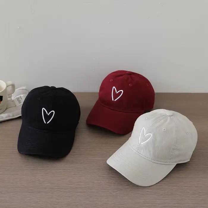 Casquette de baseball unisexe brodée Simple Love motif pour enfants polyvalente pour toutes les saisons occasions spéciales garçons filles