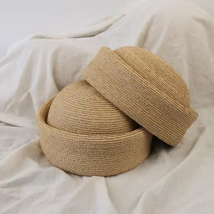 Nouveau Chapeau Fedora en Raphia 100% Naturel pour Femmes, Style Rétro Français, Chapeau Cloche d'Été pour Vacances et Plage - Multi Couleurs