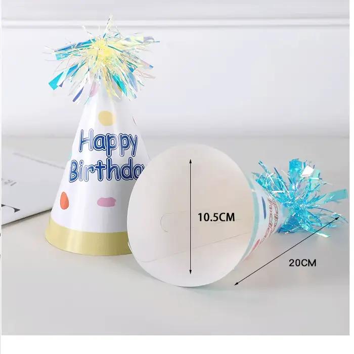 6 chapeaux en papier Joyeux Anniversaire pour garçons et filles