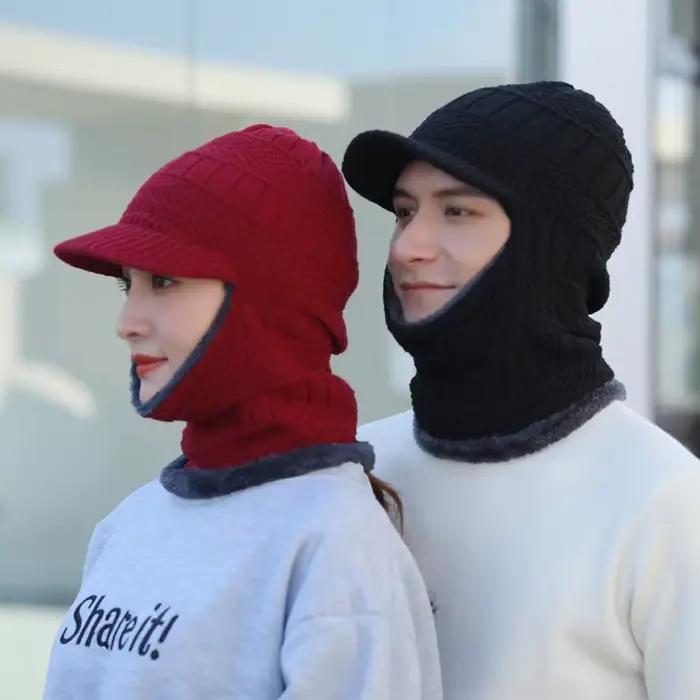 Chapeau d'hiver tricoté Skullies pour homme et femme en coton polyester acrylique et fourrure style sport pour adultes ocassions décontractées