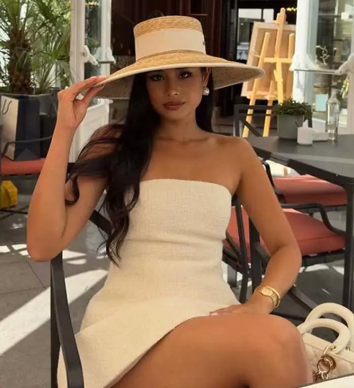 Chapeau d'été en paille élégant à large bord pour femme