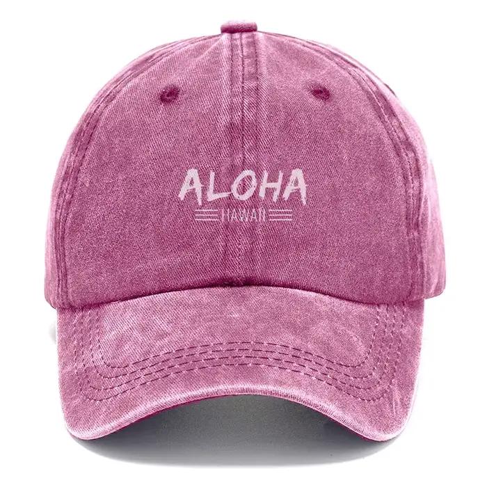 Casquettes de baseball en coton lavé style hawaïen Aloha
