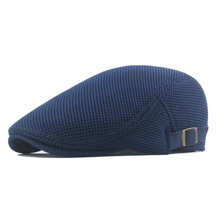 Béret rétro européen pour hommes chapeau en maille respirante en Polyester creux lavable pour hommes pour le quotidien sportif camping festival tenues décontractées occasions spéciales