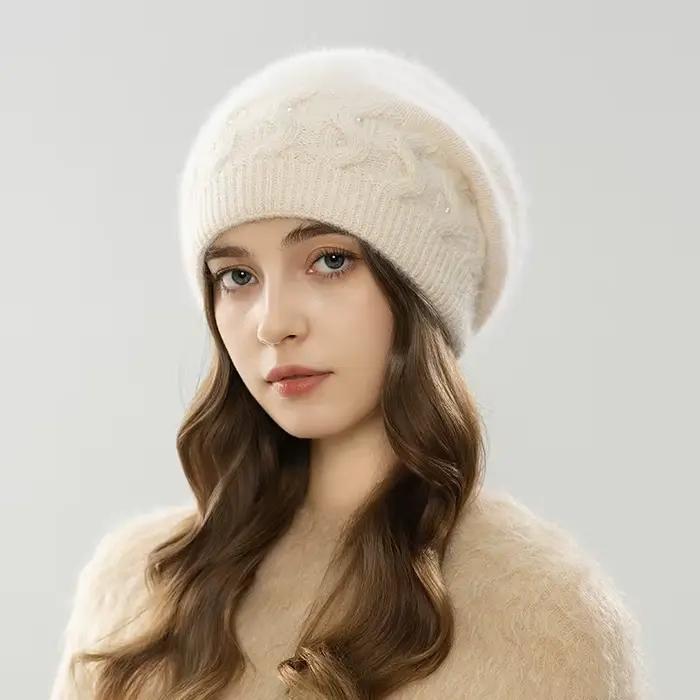 Angora chapeau femmes hiver tricot