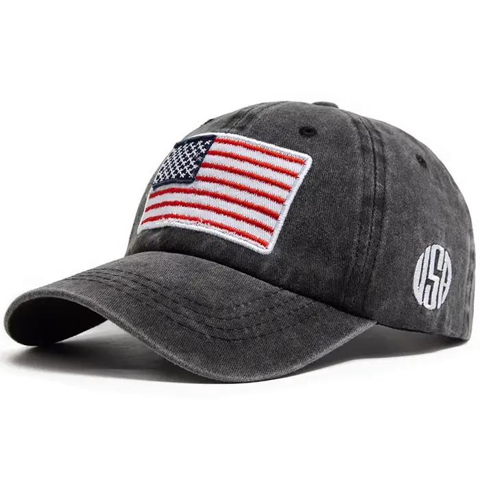 Casquette de baseball brodée drapeau USA pour homme