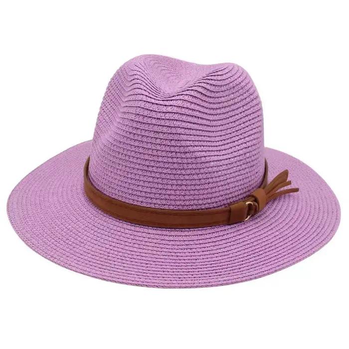 Chapeau Panama Printemps-Été avec ceinture jaune