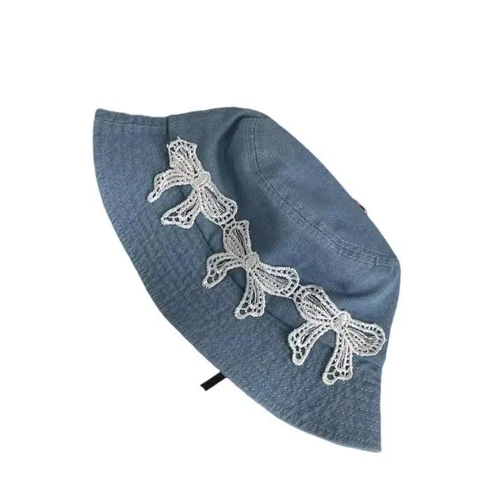 Chapeau pêcheur en dentelle avec nœud papillon 39BB