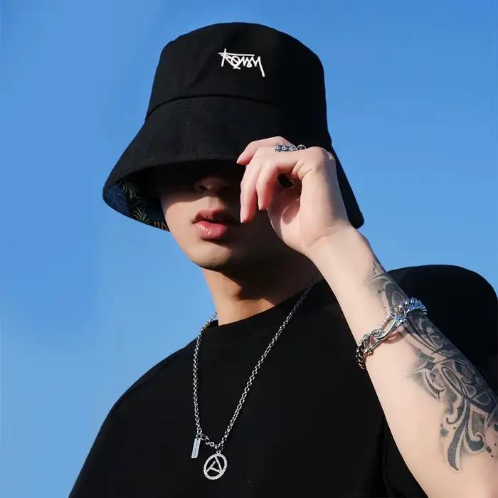 Chapeau de plage rétro double face pour hommes et femmes
