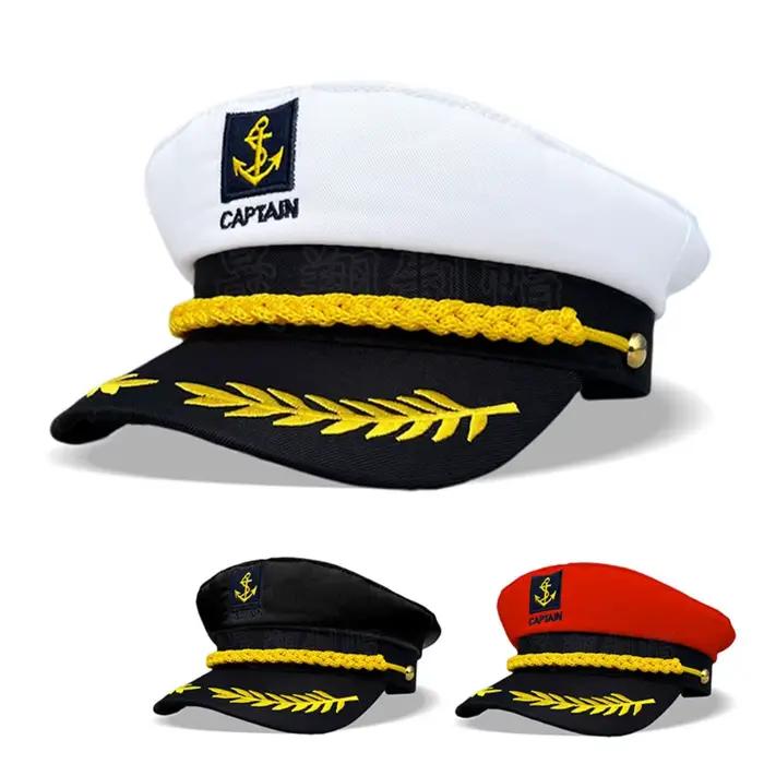 Chapeau de capitaine de marine style européen et américain classique pour femmes et hommes accessoire de fête et jeu de rôle