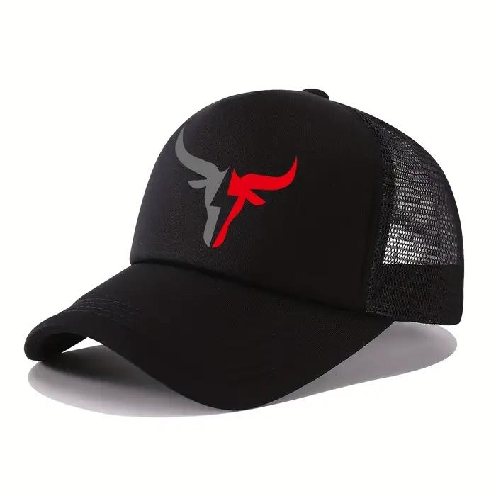 Casquette de baseball pour homme avec imprimé tête de bœuf chapeau de pêche protection solaire ajustement parfait pour activités extérieures quatre saisons polyester robuste