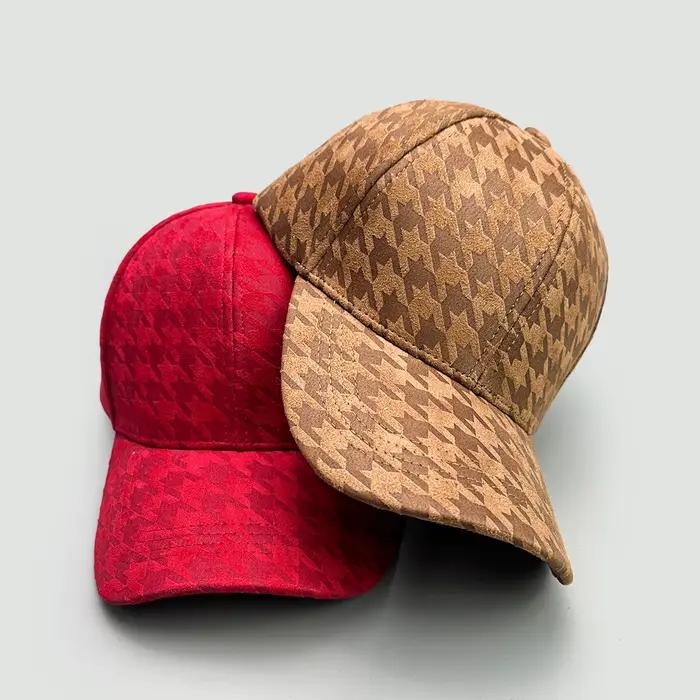 Casquette de baseball rétro pied-de-poule unisexe protection solaire color block polyester pour femmes hommes occassions extérieures sportives
