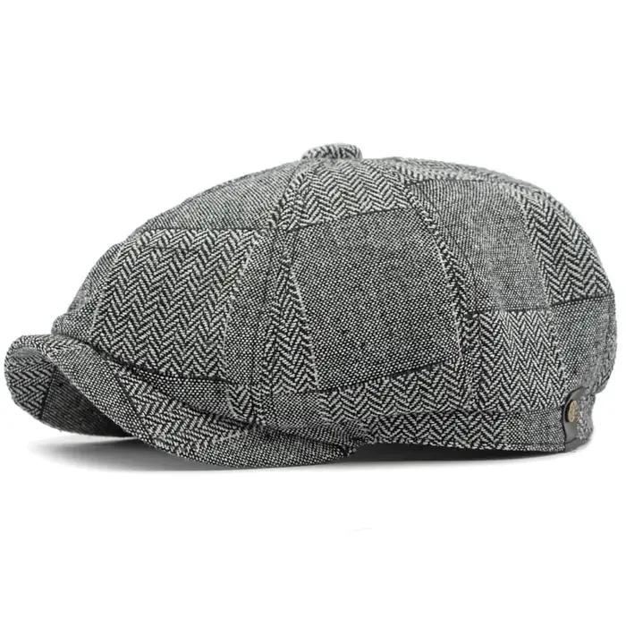 Casquette béret printemps automne casquettes pour hommes femmes Vintage Plaid