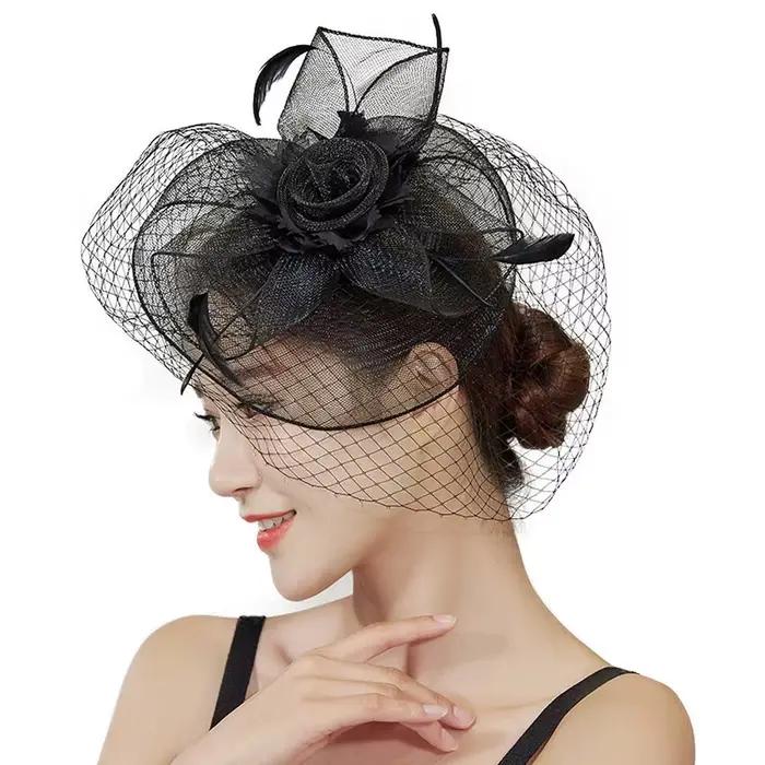 Fascinateur en maille de plumes vintage avec nœud