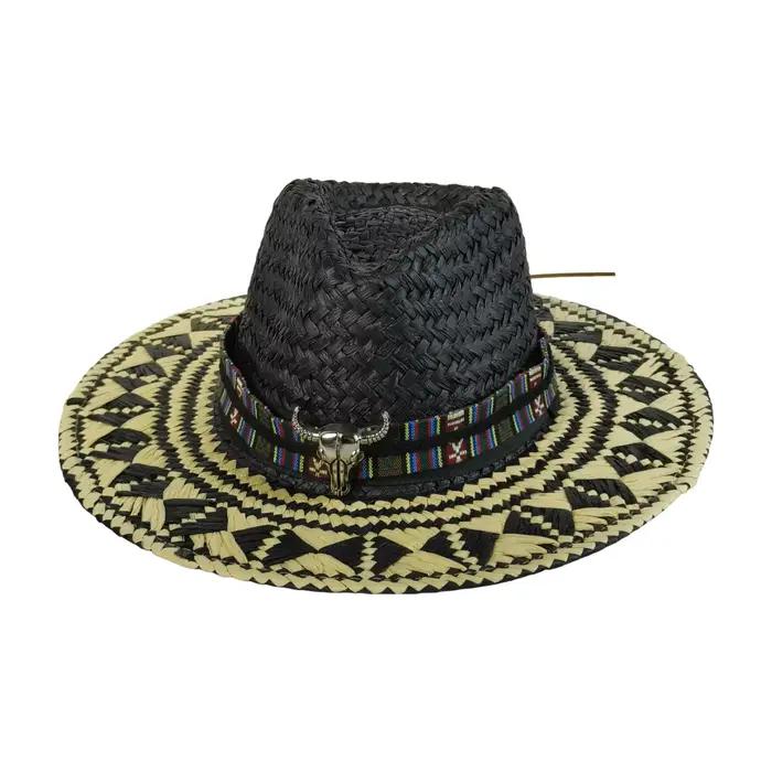 Chapeau de cowboy occidental bicolore pour homme