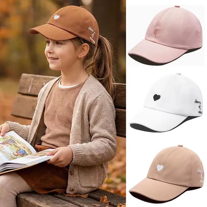 Doux coeur enfants fille chapeau broderie coton