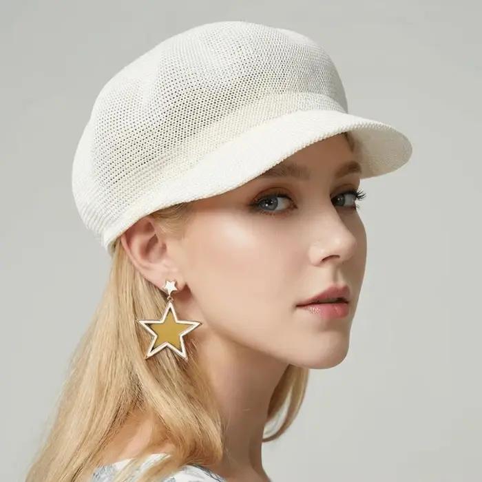 Casquette décontractée unie en tissu fin pour femme