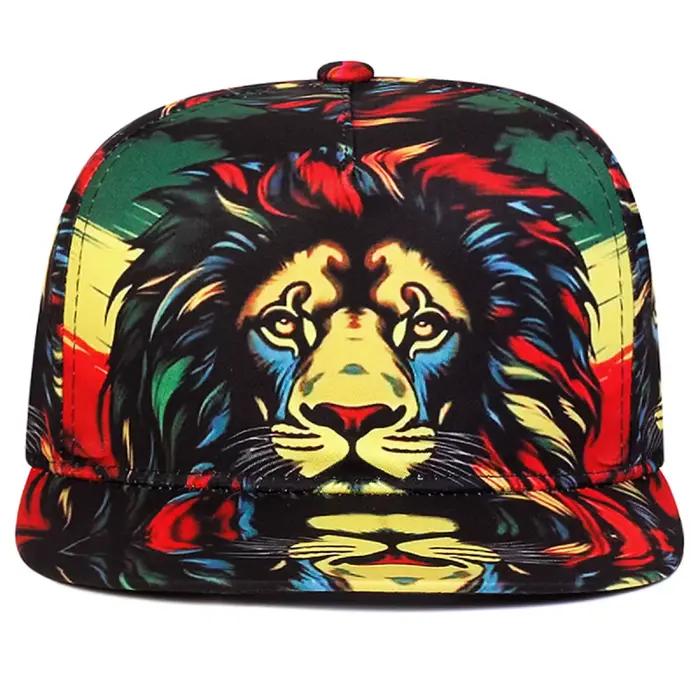 2025 tendance de la mode nouveau chapeau à bords plats imprimé Animal hommes rue Hip Hop