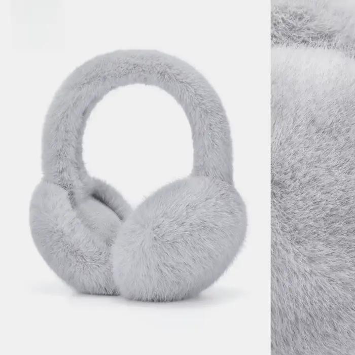 Cache-oreilles en fausse fourrure de lapin pour femmes
