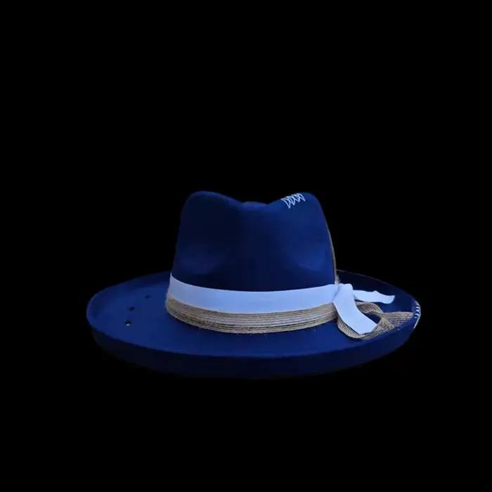 Chapeau en feutre de mouton rétro Joker tendance avec décoration en ruban