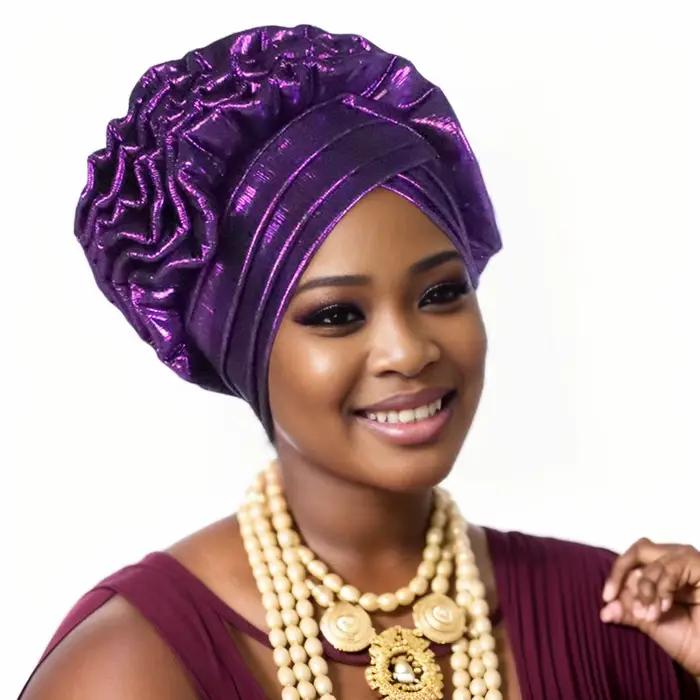 Turban Africain à Volants et artificiel astiques pour Femme