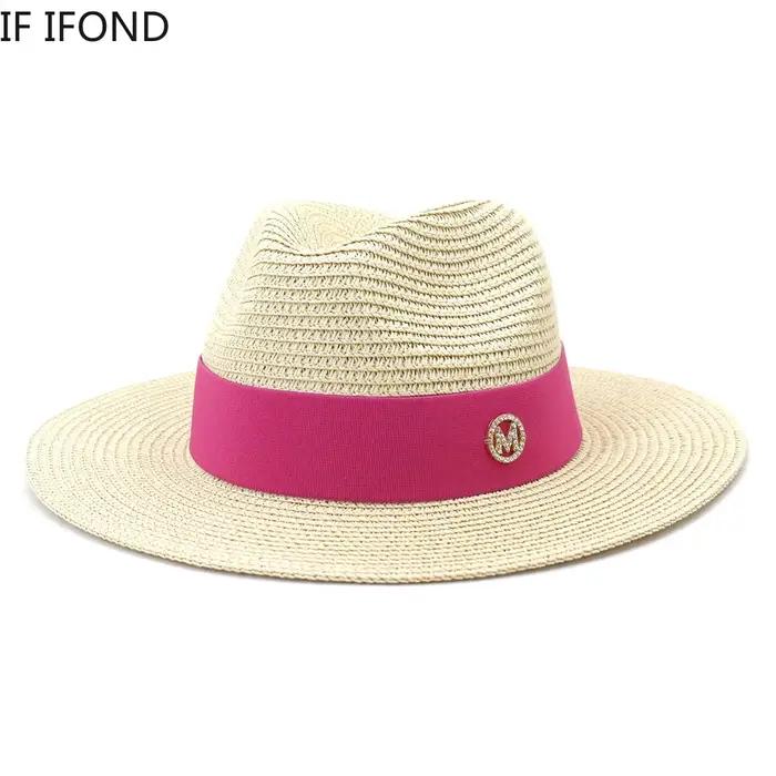 Chapeau de plage en paille de luxe pour femmes