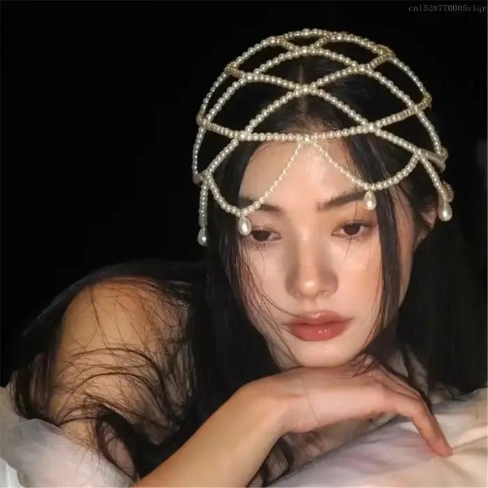 Chapeau tissé de perles élégant de haute qualité