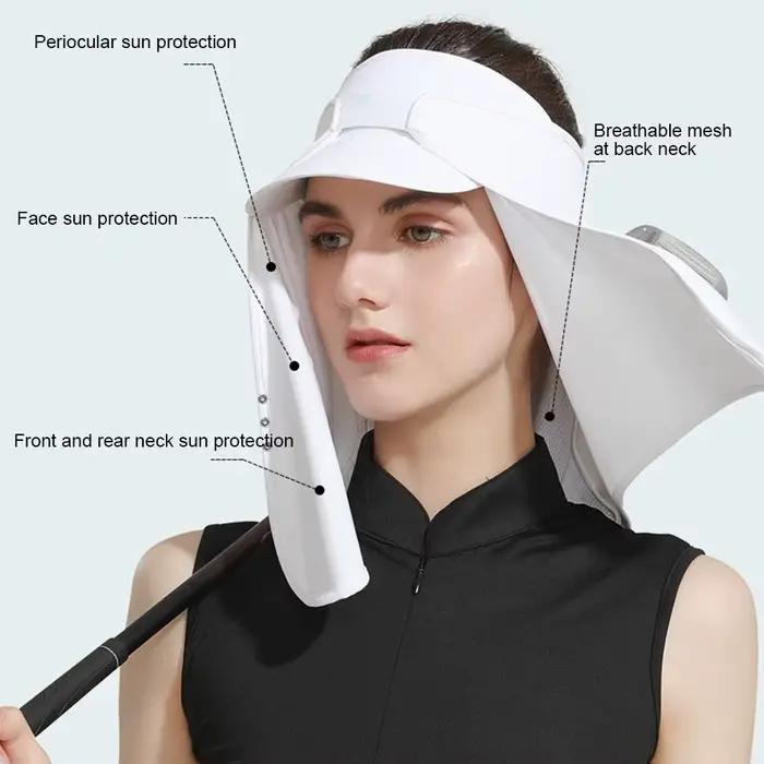 Casquette de cyclisme anti-UV avec protection faciale
