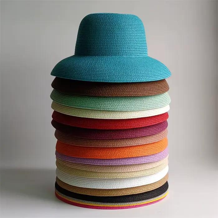 Chapeau de paille style Hepburn vintage à larges bords pour femmes et filles