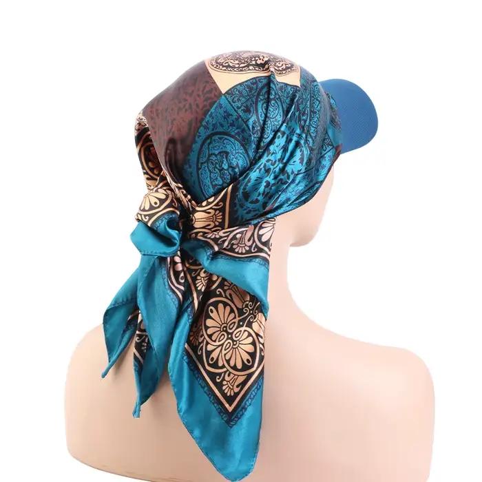 Casquette de baseball pour femme en satin imprimé