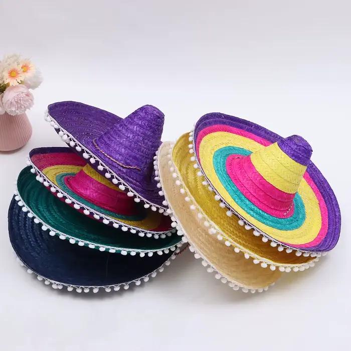 Chapeau de fête mexicain coloré à large bord
