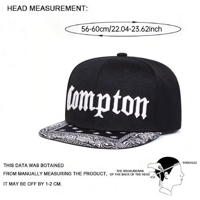 2025 Mode personnalisée nouveau chapeau de baseball Compton fleur de cajou à bords plats