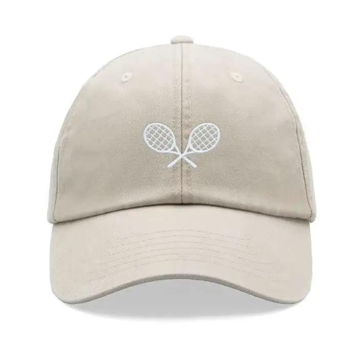 1 casquette de baseball rétro délavée à motif croisé de raquettes de tennis pour hommes