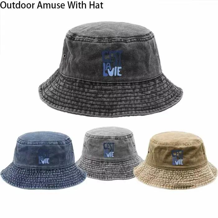Chapeau de pêcheur décontracté en coton pour homme et femme polyvalent protection solaire toutes saisons sorties quotidiennes