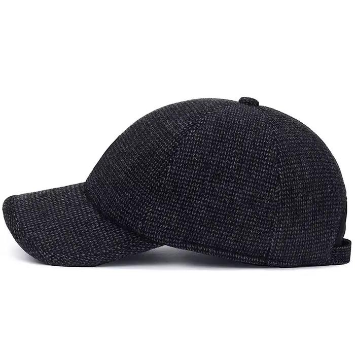 Casquette de baseball pour hommes en velours côtelé, style sport, visière ajustable, doublure chaude, taille unique, adapté aux activités extérieures en hiver