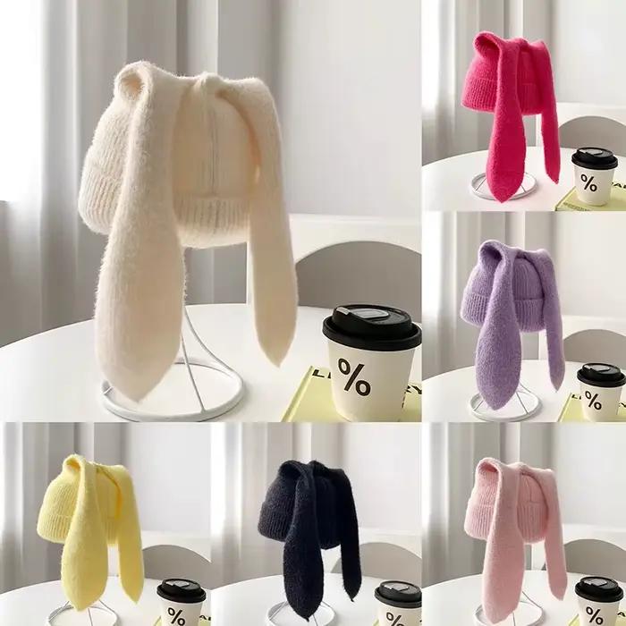 Chapeau d'oreille longue Crochet tricoté chapeaux mignon lapin