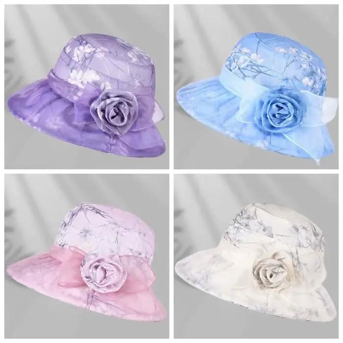 Chapeau de pêcheur pliable floral style bord de mer