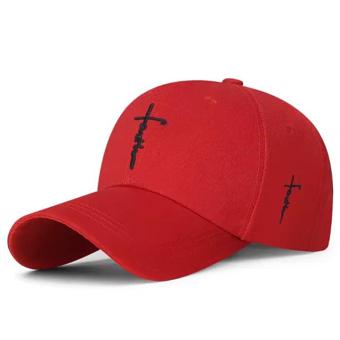 Casquette de baseball unisexe brodée lettres croisées décontractée polyester réglable pour homme femme style sport occasionnels extérieurs