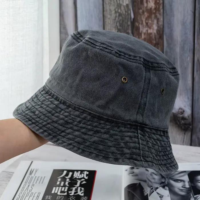 Nouveau unisexe seau chapeau mode lavé Denim casquette Design hommes Panama chapeaux femmes été en plein air décontracté crème solaire visière pêcheur casquettes