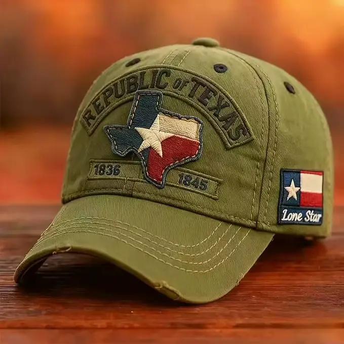 Casquette de baseball populaire avec logo du Texas en coton ajustable pour homme et femme, résistante à l'eau, pour quatre saisons, activités en plein air et occasions spéciales
